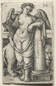 The Knowledge of God and the Seven Cardinal Virtues: Fortitude - Fortitudo. Creator: Hans Sebald Beham (German, 1500-1550)