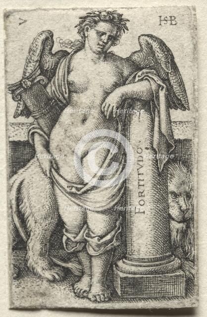 The Knowledge of God and the Seven Cardinal Virtues: Fortitude - Fortitudo. Creator: Hans Sebald Beham (German, 1500-1550).