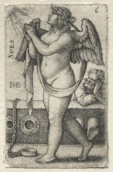 The Knowledge of God and the Seven Cardinal Virtues: Hope - Spes. Creator: Hans Sebald Beham (German, 1500-1550)