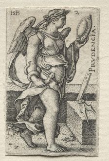 The Knowledge of God and the Seven Cardinal Virtues: Prudence - Prudencia. Creator: Hans Sebald Beham (German, 1500-1550)