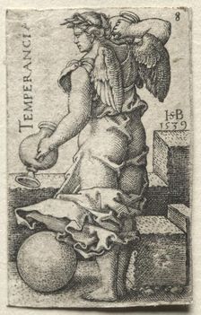 The Knowledge of God and the Seven Cardinal Virtues: Temperance - Temperancia. Creator: Hans Sebald Beham (German, 1500-1550)