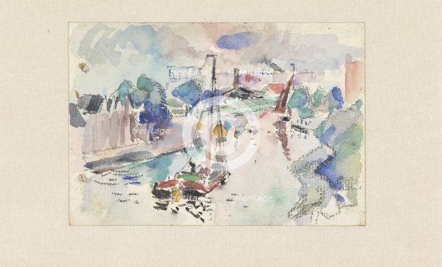 The Kostverloren Canal in Amsterdam (looking north?), 1915. Creator: Rik Wouters.
