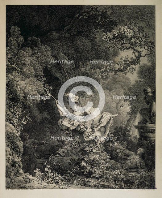 The Lucky Opportunities of a Swing, 1782.  Creator: De Launay, Nicolas (1739-1792).