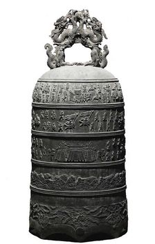 The Lubu Bell carved with a procession of officials (lubu), 960-1127 . Creator: The Oriental Applied Arts