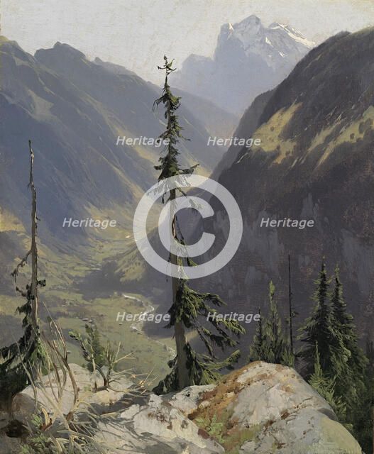 The Luetschental with the Wetterhorn, c. 1850.