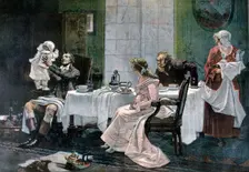 The luncheon of Camille Desmoulins 1892. Artist: Leopold Flameng