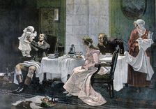 The luncheon of Camille Desmoulins 1892. Artist: Leopold Flameng