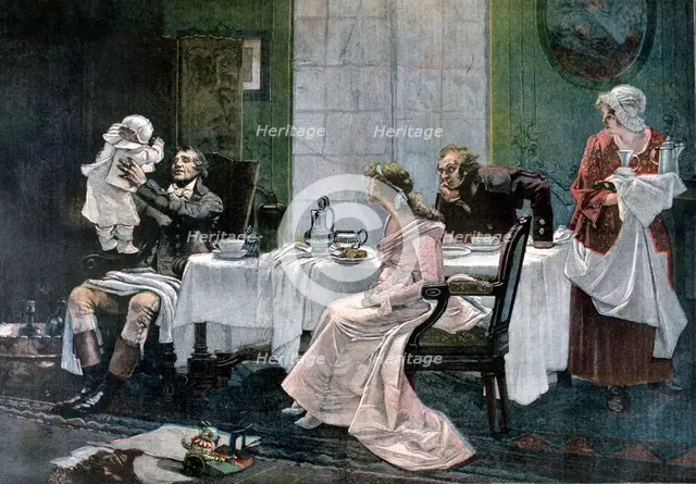 'The luncheon of Camille Desmoulins', 1892. Artist: Leopold Flameng