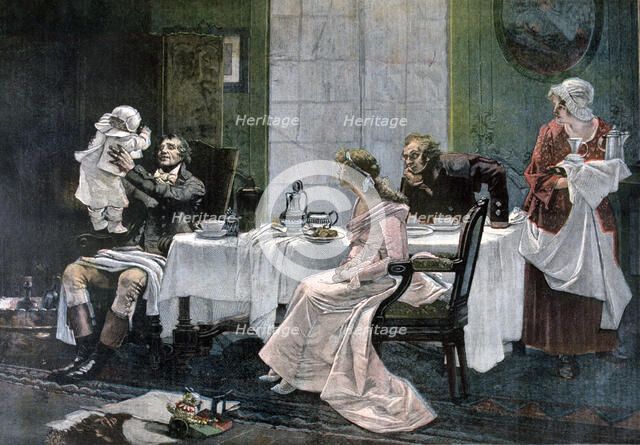 'The luncheon of Camille Desmoulins', 1892. Artist: Leopold Flameng