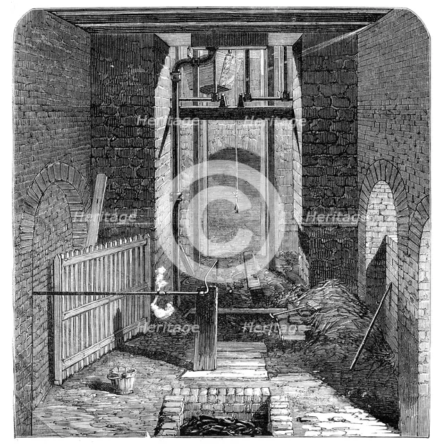 The Lund Hill Colliery Explosion: Mouth of the Downcast Shaft, 1857. Creator: Unknown.