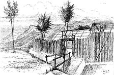 The Lushai Expedition: main entrance of Fort Langleh, with quarter guard, 1890. Creator: Unknown