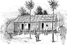 The Lushai Expedition: headquarters mess-house in Fort Langleh, 1890. Creator: Unknown