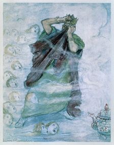 The Lusitania: Herod's Nightmare, 1915 'Are They Crying Mother or Murder '' 1916. Creator: Louis Raemaekers