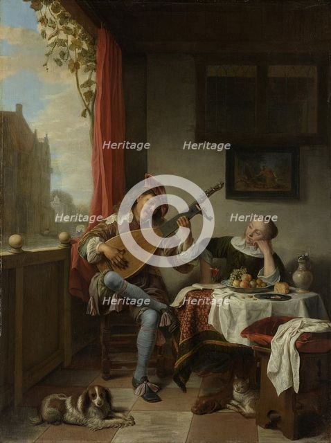 The Lute Player, 1661. Artist: Sorgh, Hendrik Maertensz (c. 1610-1670)