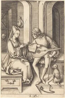 The Lute Player and the Singer, c. 1495/1503. Creator: Israhel van Meckenem