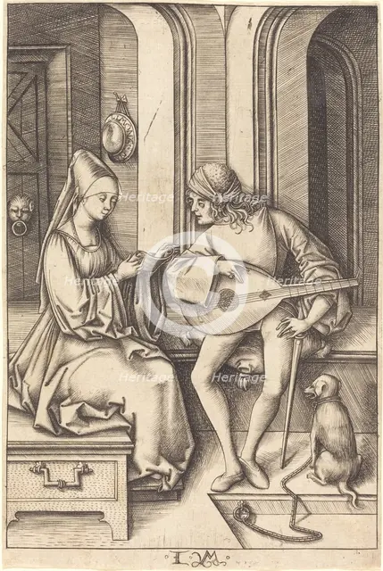 The Lute Player and the Singer, c. 1495/1503. Creator: Israhel van Meckenem.