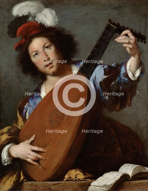 The Lute player, c. 1645. Artist: Strozzi, Bernardo (1581-1644)