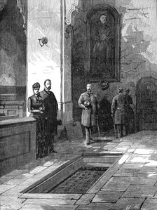 The Luther Celebration in Germany: Luther's tomb in the Schloss-Kirche at Wittenberg, 1883. Creator: Unknown
