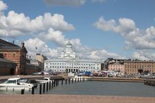 The Lutheran Cathedral seen from the South Harbour, Helsinki, Finland, 2011. Creator: Sheldon Marshall