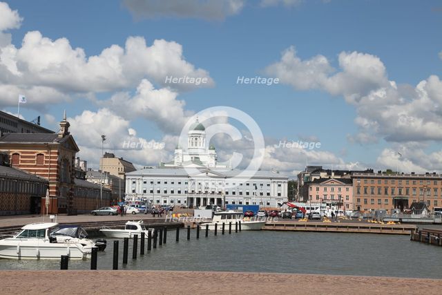The Lutheran Cathedral seen from the South Harbour, Helsinki, Finland, 2011. Creator: Sheldon Marshall.