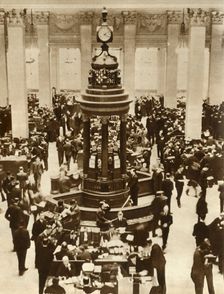 The Lutine Bell in the Underwriting Room at Lloyd's of London, 1933, (1935). Creator: Unknown