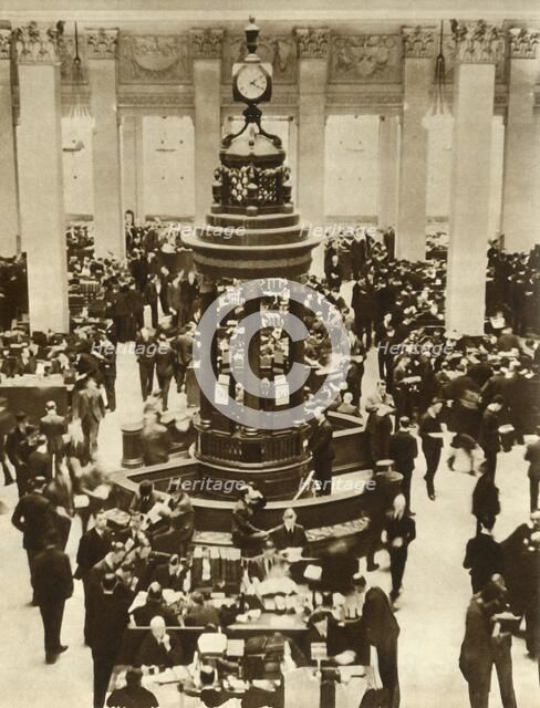 The Lutine Bell in the Underwriting Room at Lloyd's of London, 1933, (1935).  Creator: Unknown.