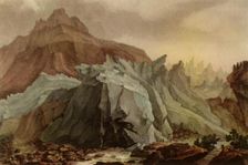 The Lütschinen Issuing from the Lower Grindelwald Glacier 1782-1785, (1946). Creator: Charles-Melchior Descourtis
