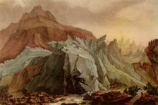 The Lütschinen Issuing from the Lower Grindelwald Glacier 1782-1785, (1946). Creator: Charles-Melchior Descourtis