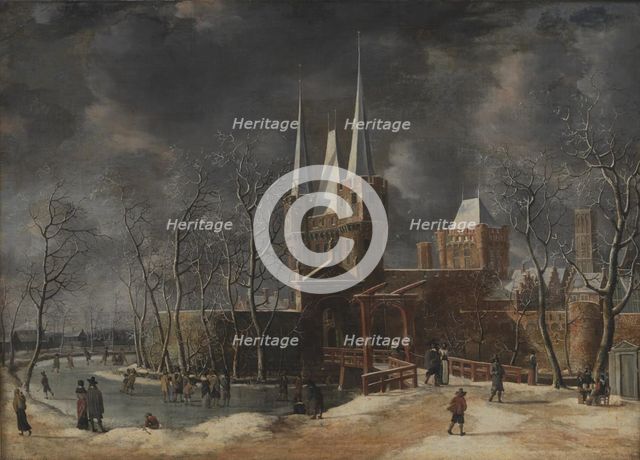 The Luttekepoort in Harderwijk in the Winter, 1664. Creator: Anthonie Beerstraaten.