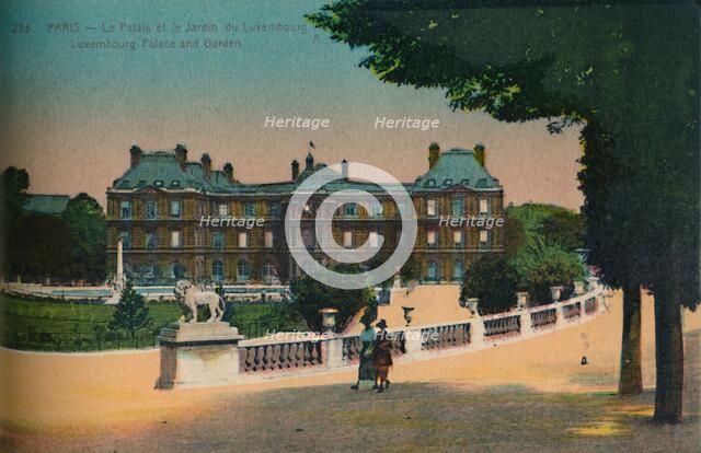 The Luxembourg Palace and the Jardin du Luxembourg, Paris, c1920. Artist: Unknown.