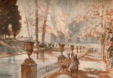 The Luxembourg Paris loves trees and children. c1927, (1927). Artist: Henry Franks Waring