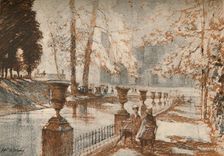The Luxembourg Paris loves trees and children. c1927, (1927). Artist: Henry Franks Waring