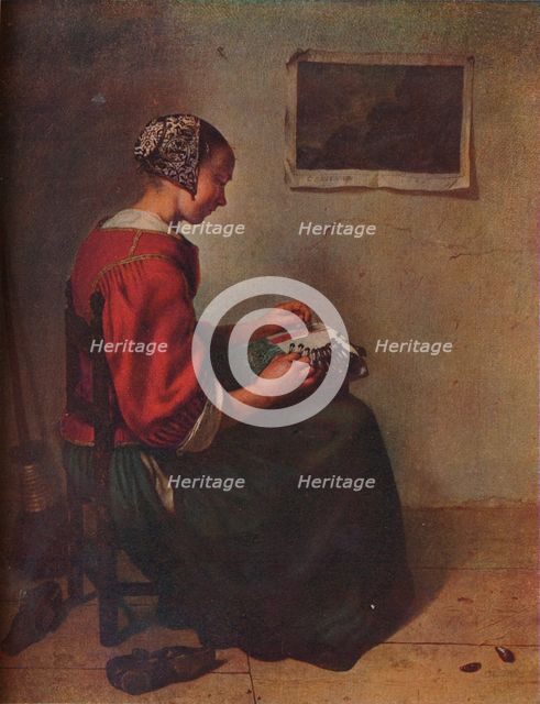 'The Lace Maker', 1662. Artist: Gaspar Netscher.