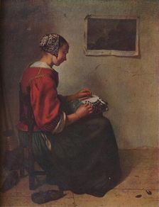 The Lace Maker 1662. Artist: Gaspar Netscher