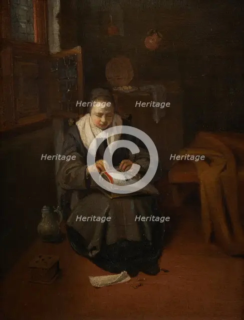 The lacemaker, between 1652 and 1693. Creator: Nicolaes Maes.