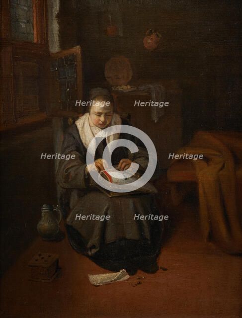 The lacemaker, between 1652 and 1693. Creator: Nicolaes Maes.