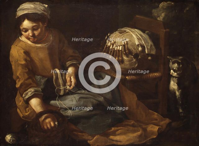 The Lacemaker, ca. 1665. Creator: Bernhard Keil.