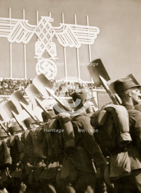 The Labour Service ready for work, Germany, 1936.  Creator: Unknown.