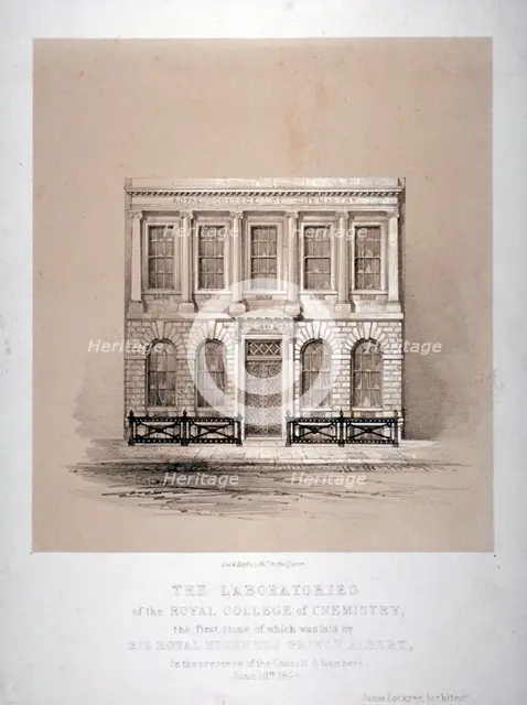 The laboratories of the Royal College of Chemistry, Hanover Square, Westminster, London, 1846.       Artist: Day & Haghe