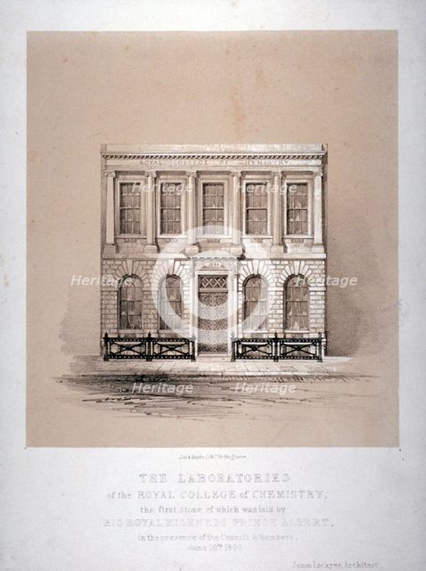 The laboratories of the Royal College of Chemistry, Hanover Square, Westminster, London, 1846.       Artist: Day & Haghe