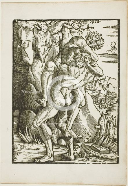 The Labors of Hercules: Hercules and Antaeus, c. 1528. Creator: Gabriel Salmon.