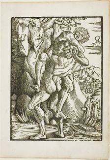 The Labors of Hercules: Hercules and Antaeus, c. 1528. Creator: Gabriel Salmon