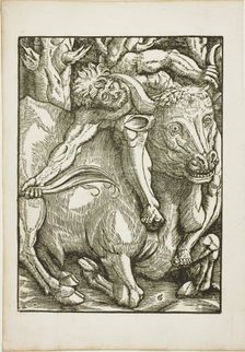 The Labors of Hercules: Hercules Capture of the Cretan Bull, c. 1528. Creator: Gabriel Salmon