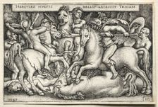 The Labors of Hercules: Hercules Conquering Troy, 1545. Creator: Hans Sebald Beham (German, 1500-1550)