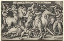 The Labors of Hercules: Hercules Defeating the Centaurs, 1542. Creator: Hans Sebald Beham (German, 1500-1550)