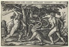 The Labors of Hercules: Hercules Killing the Lernean Hydra, 1545. Creator: Hans Sebald Beham (German, 1500-1550)