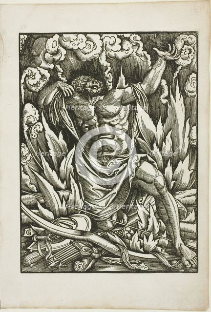 The Labors of Hercules: Hercules on the Pyre, c. 1528. Creator: Gabriel Salmon.