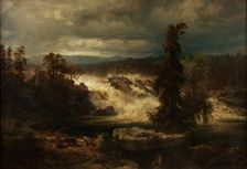 The Labrofalls near Kongsberg in Norway, 1859. Creator: August Wilhelm Leu