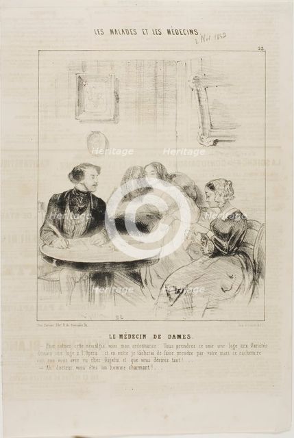The Ladies' Doctor (plate 23), 1843. Creator: Charles Emile Jacque.