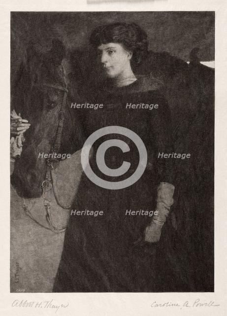 The Lady and Horse, 1887. Creator: Caroline Amelia Powell (American, 1852-1935).